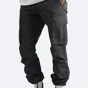 Men's Solid Color Relaxed Cargo Pants